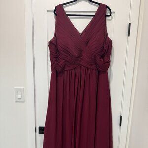 Azazie Flora Bridesmaid Dress in Cabernet (Deep Red), Size A24